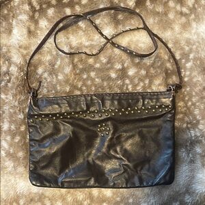 Vintage Dark Brown Faux Leather Studded hand bag